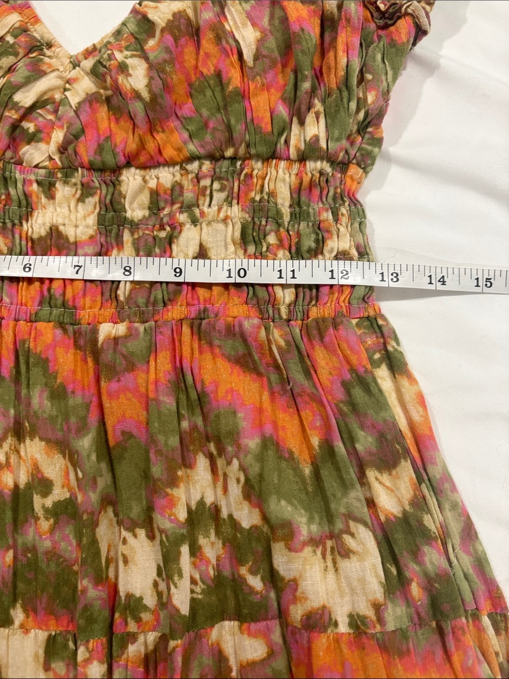 Caroline Constas  BOHO / Olive & Orange Floral V-Neck Maxi Dress SIZE/S - Picture 13 of 13